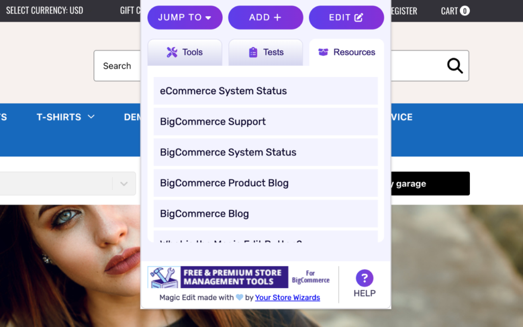 Magic Edit Resources Tab Screen shot