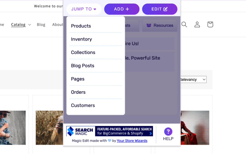 Magic Edit Jump Tab Screen shot