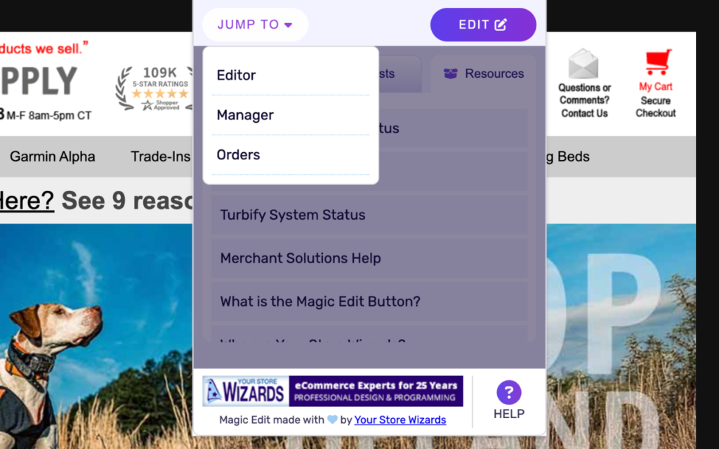 Magic Edit Jump Tab Screen shot